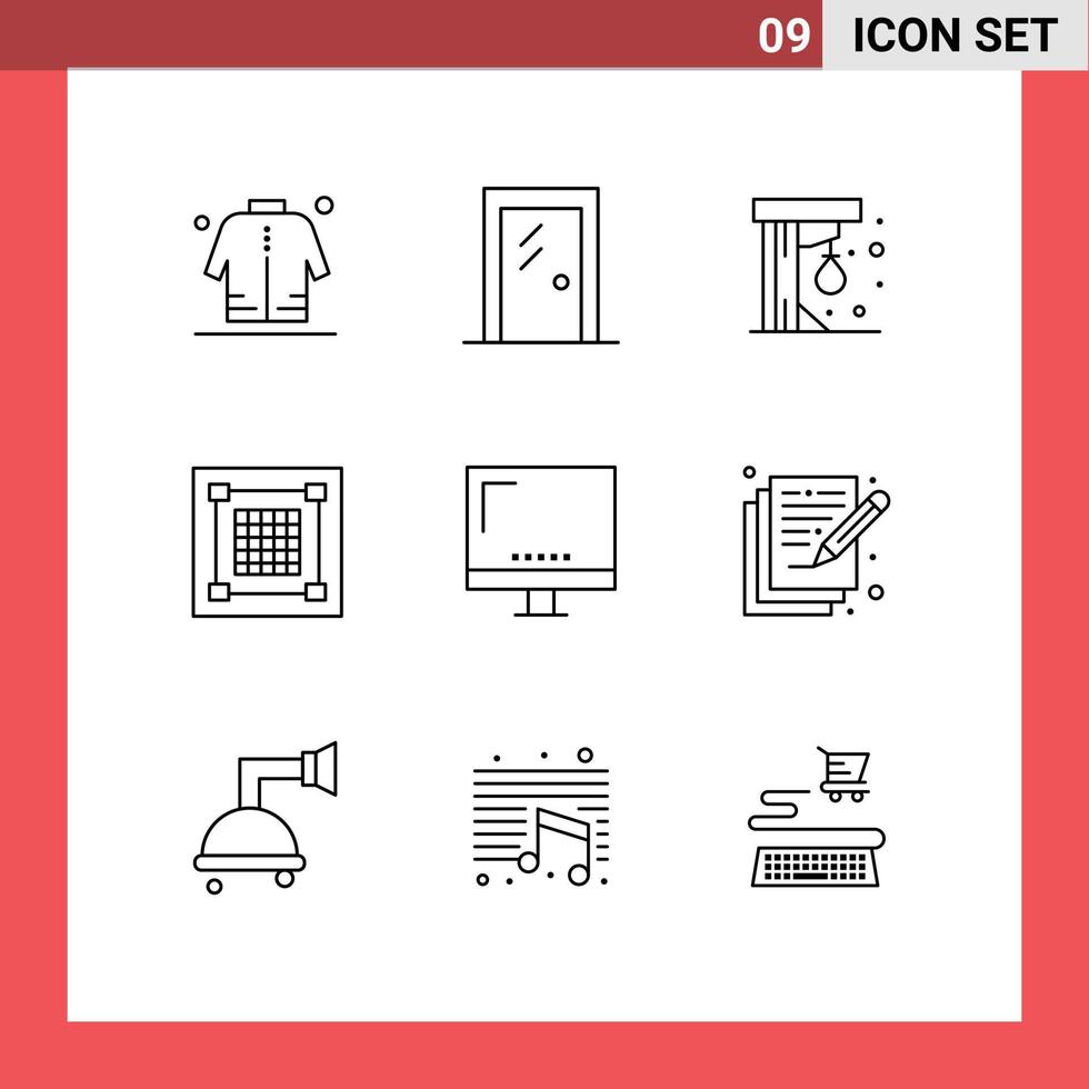 schets pak van 9 universeel symbolen van grafisch ontwerp interieur creatief spel bewerkbare vector ontwerp elementen