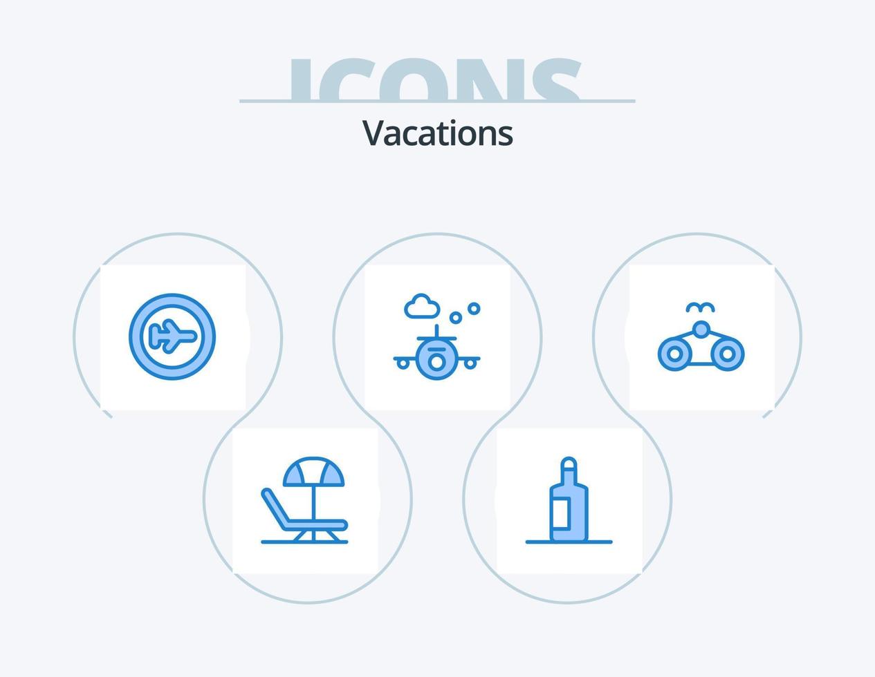 vakanties blauw icoon pak 5 icoon ontwerp. . vervoer. . vakantie vector