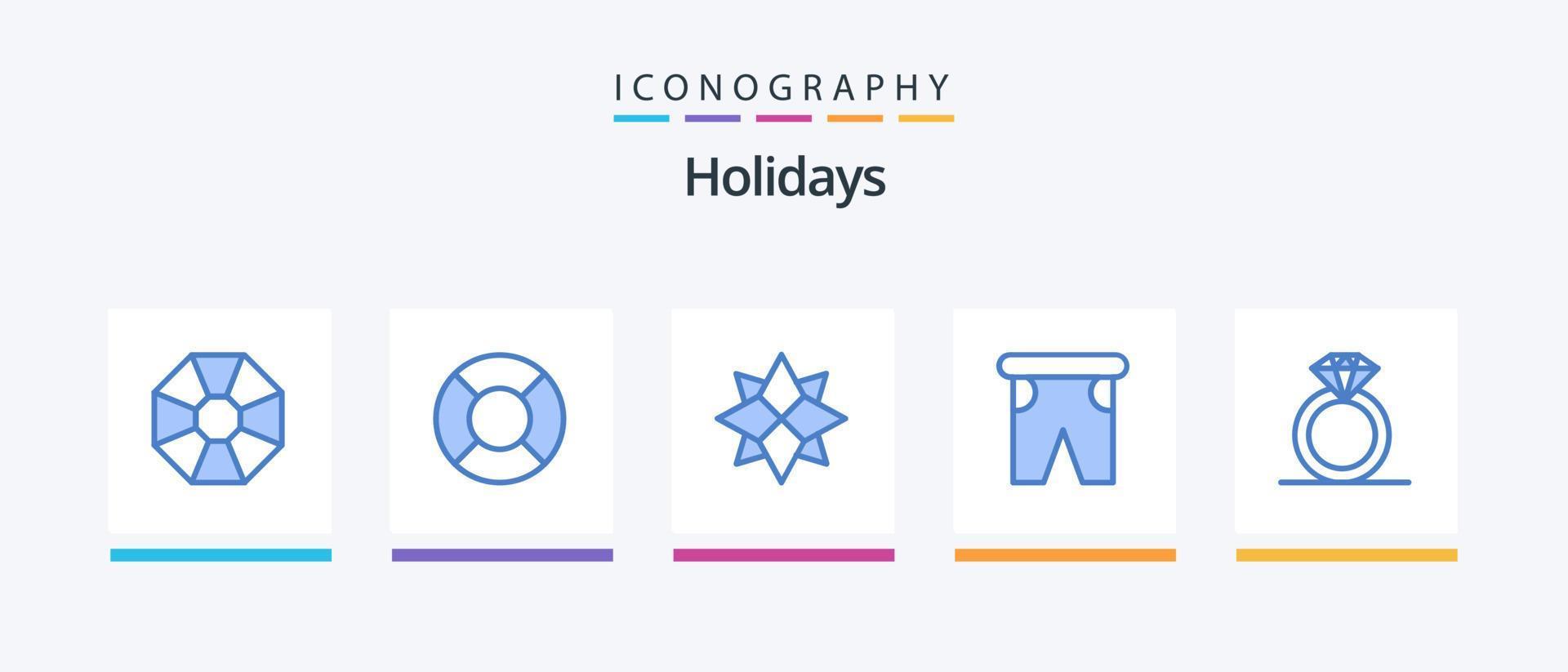 vakantie blauw 5 icoon pak inclusief ring. diamant. winter. reizend. broek. creatief pictogrammen ontwerp vector