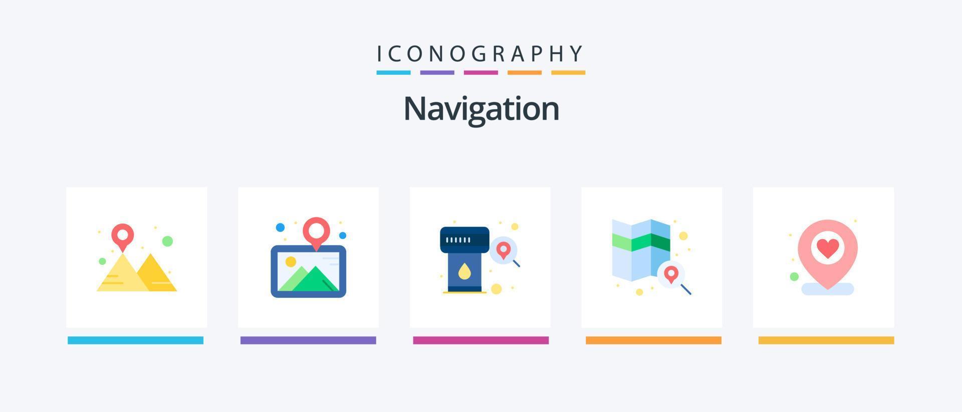 navigatie vlak 5 icoon pak inclusief plaats. zoeken. pin. kaart. zoeken. creatief pictogrammen ontwerp vector