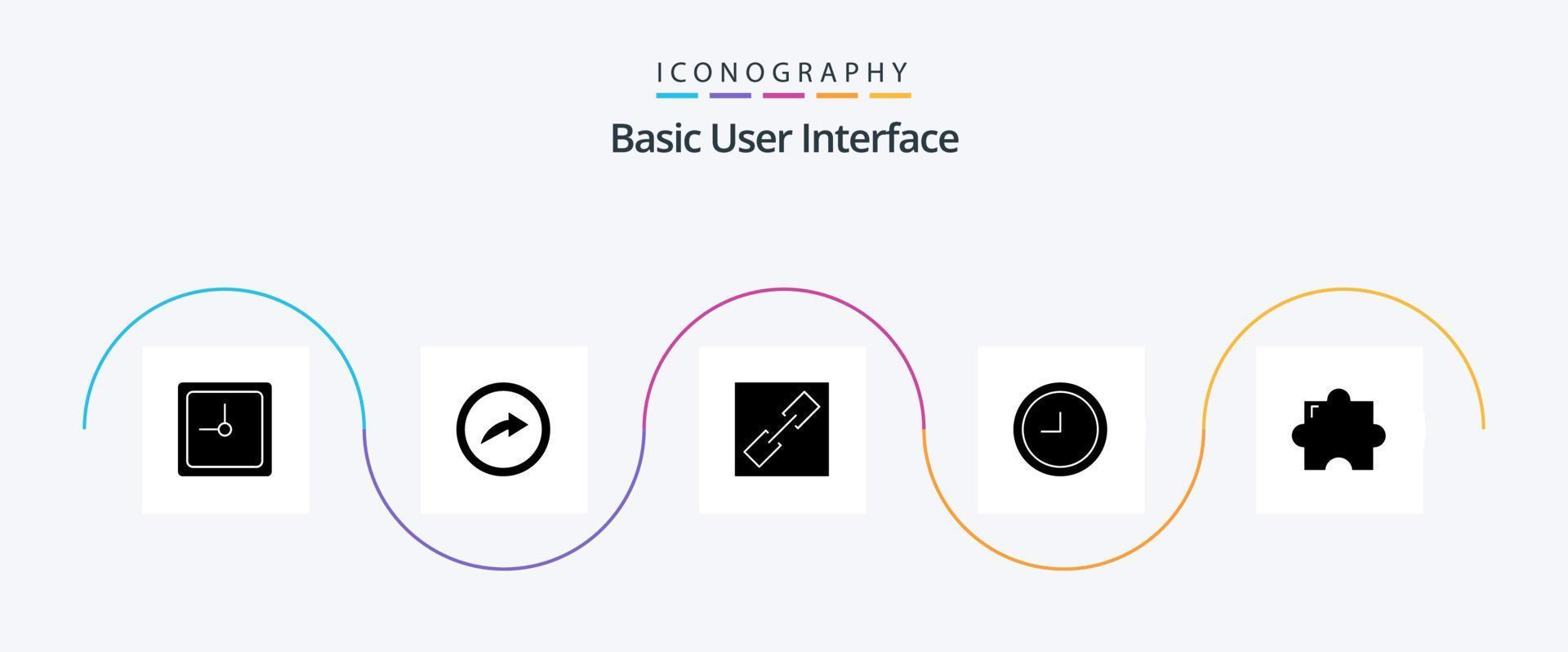 eenvoudig glyph 5 icoon pak inclusief . koppeling. uitbreiding vector