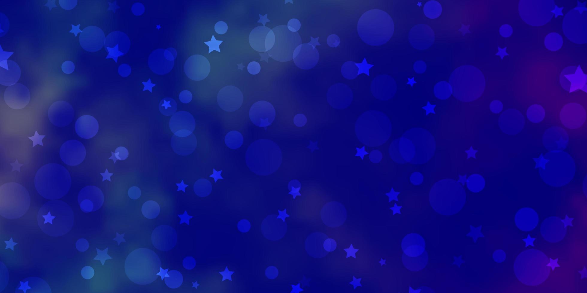 donkerblauw sjabloon met cirkels, sterren vector