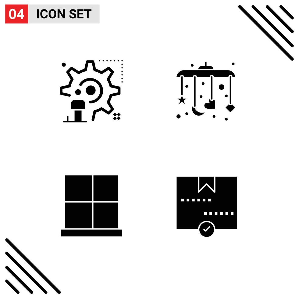 gebruiker koppel pak van 4 eenvoudig solide glyphs van instelling deur Mens mobiel huis bewerkbare vector ontwerp elementen