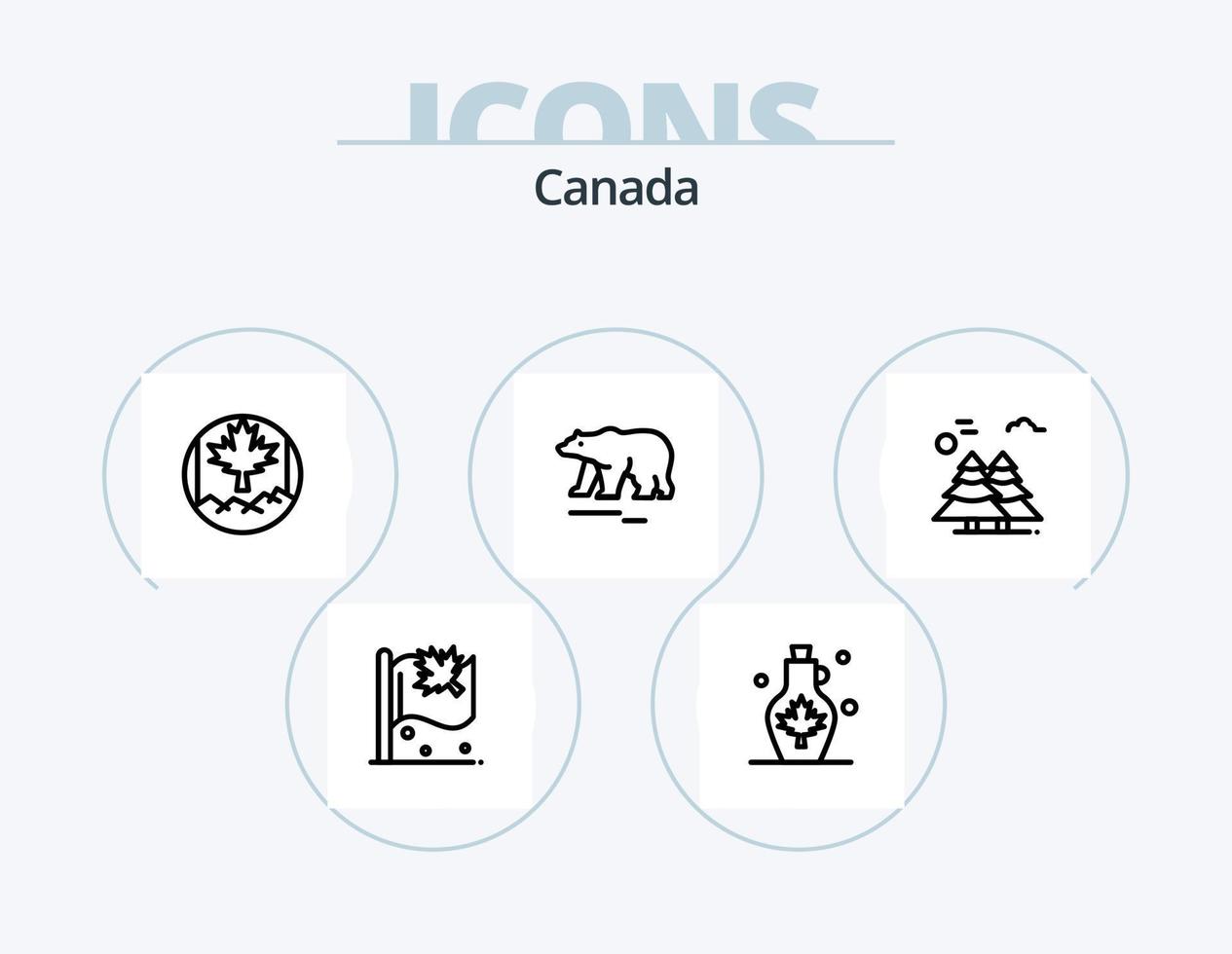 Canada lijn icoon pak 5 icoon ontwerp. . hout zaag. brand. Canada. kwaliteit vector