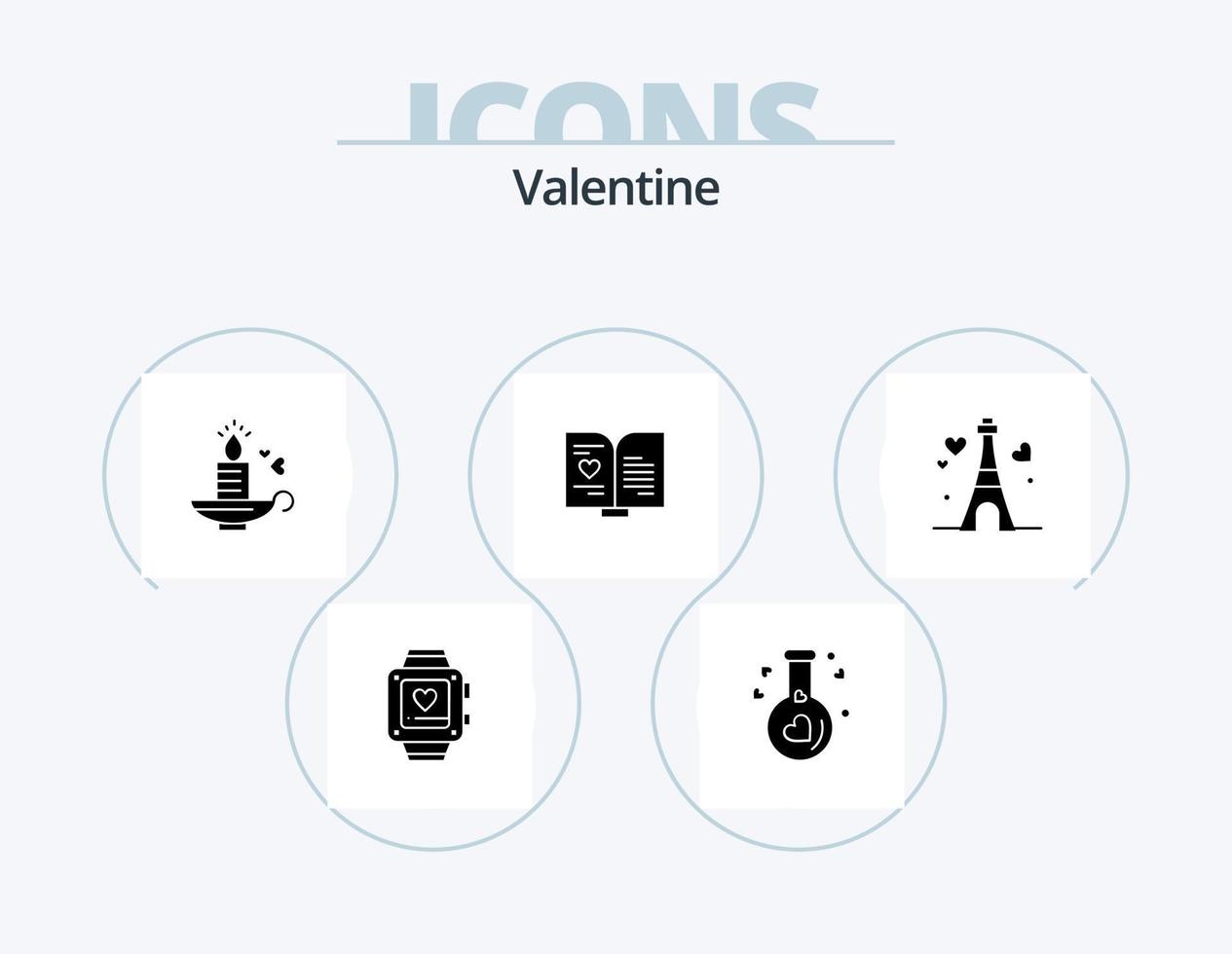 Valentijn glyph icoon pak 5 icoon ontwerp. liefde. liefde. fles. dag. Valentijn vector