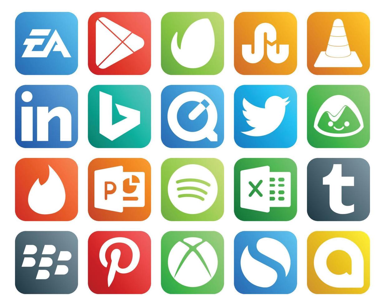 20 sociaal media icoon pak inclusief Power Point basiskamp media tweet snelle tijd vector