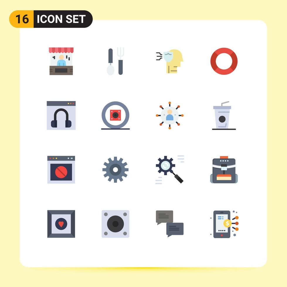 16 thematisch vector vlak kleuren en bewerkbare symbolen van ui essentieel schotel eenvoudig veiligheid bewerkbare pak van creatief vector ontwerp elementen