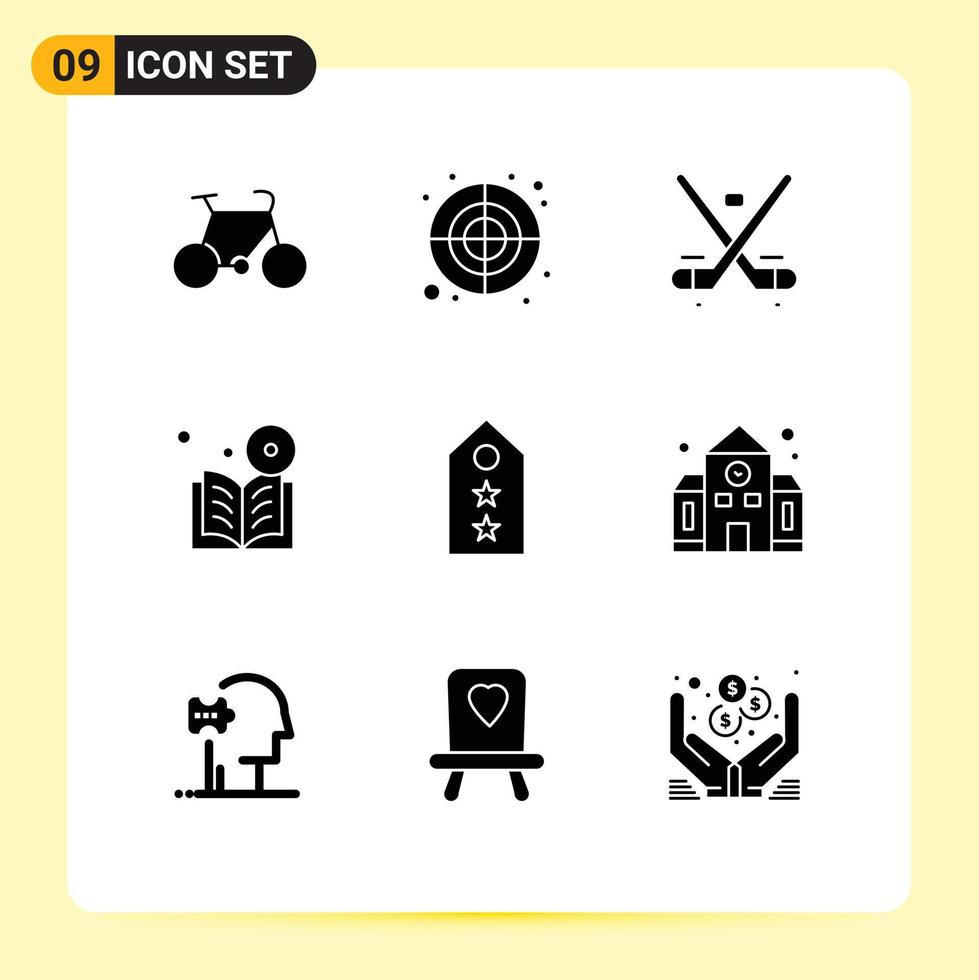 reeks van 9 modern ui pictogrammen symbolen tekens voor Cursus aan het leren Canada DVD Olympische Spelen bewerkbare vector ontwerp elementen
