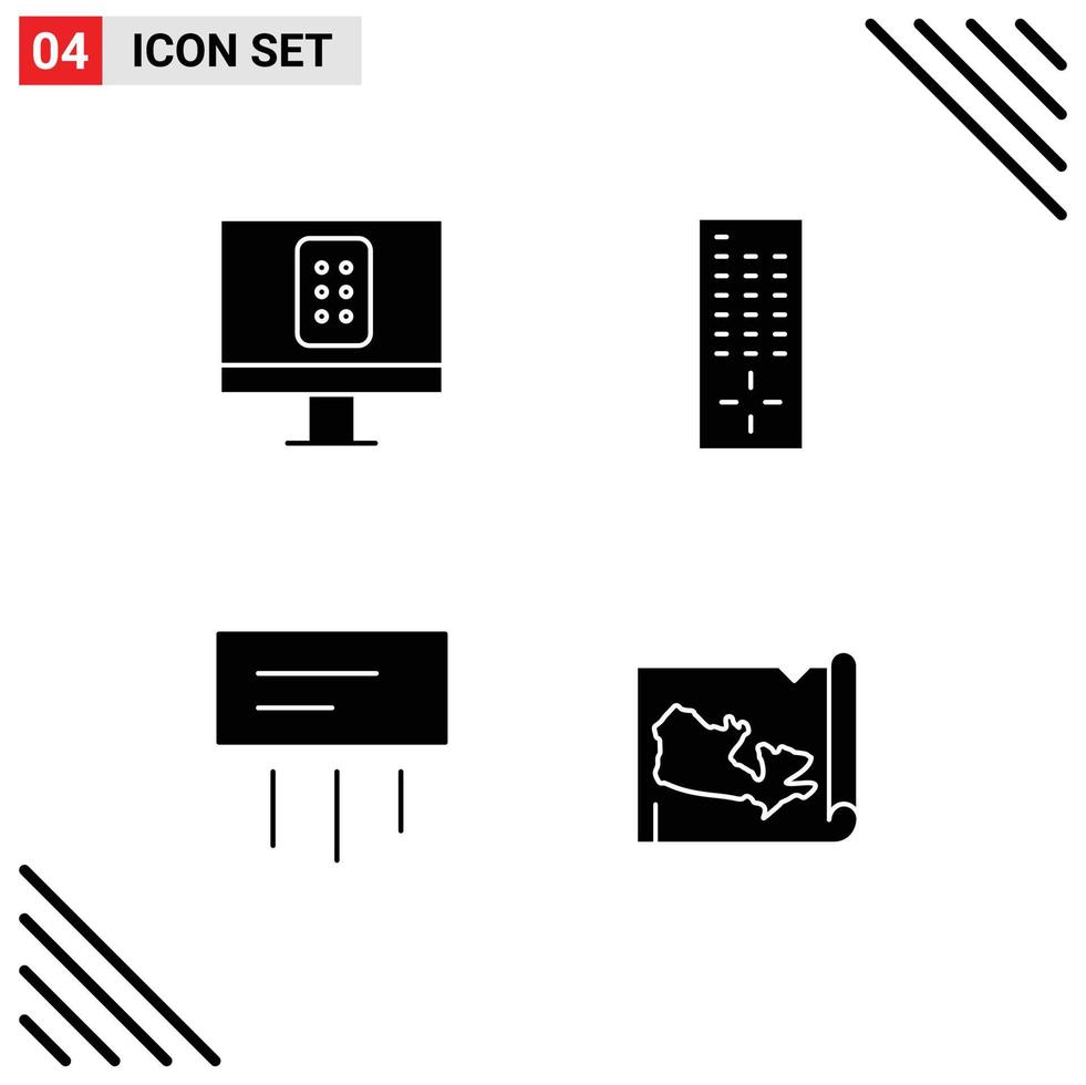4 gebruiker koppel solide glyph pak van modern tekens en symbolen van controle Canada lucht huis 98 bewerkbare vector ontwerp elementen