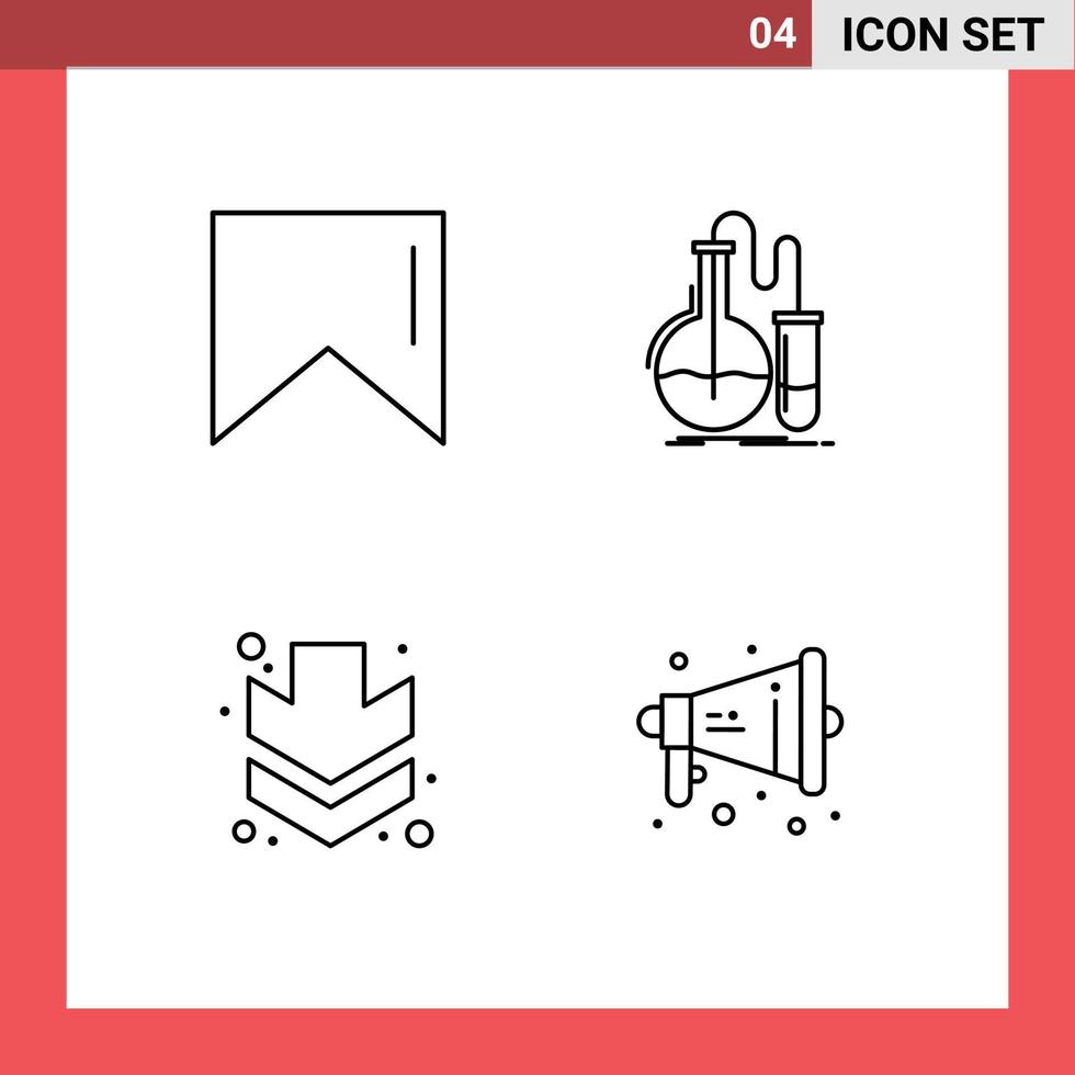 4 creatief pictogrammen modern tekens en symbolen van banier vol chemie test megafoon bewerkbare vector ontwerp elementen