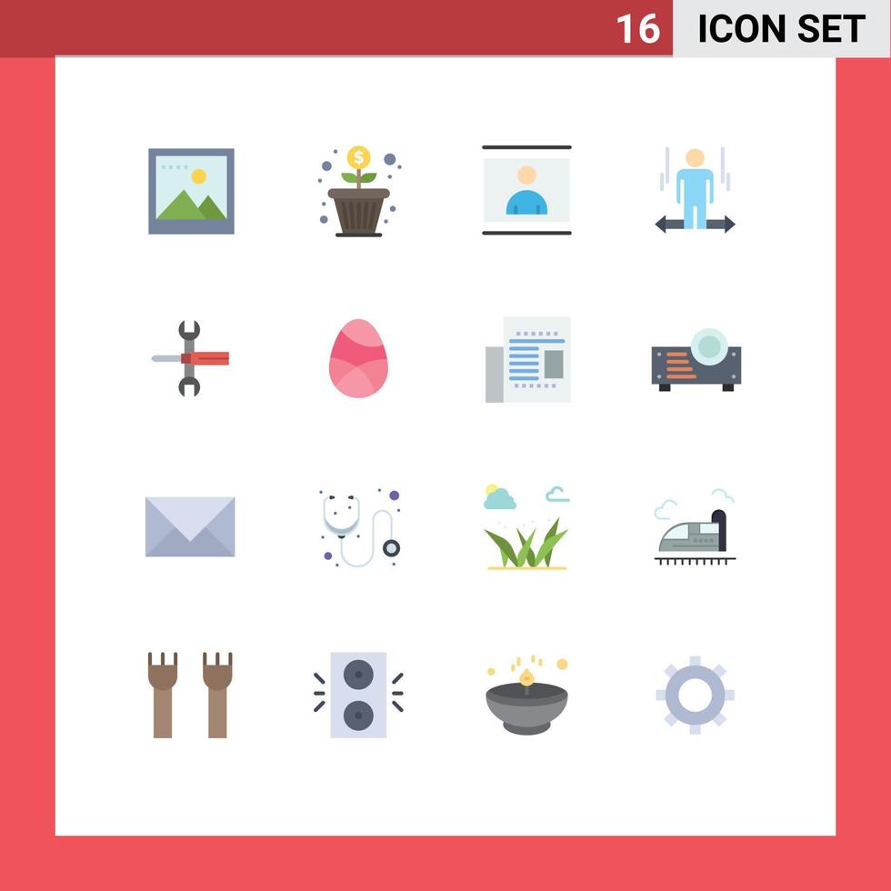 16 gebruiker koppel vlak kleur pak van modern tekens en symbolen van instellingen links beeld pijl gebruiker bewerkbare pak van creatief vector ontwerp elementen