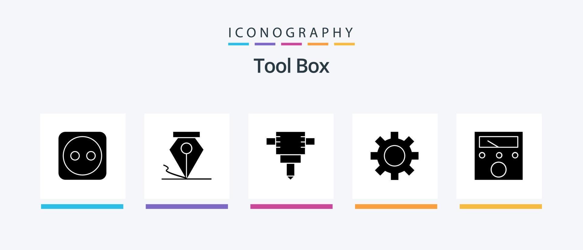 gereedschap glyph 5 icoon pak inclusief . instellingen. voltmeter. creatief pictogrammen ontwerp vector