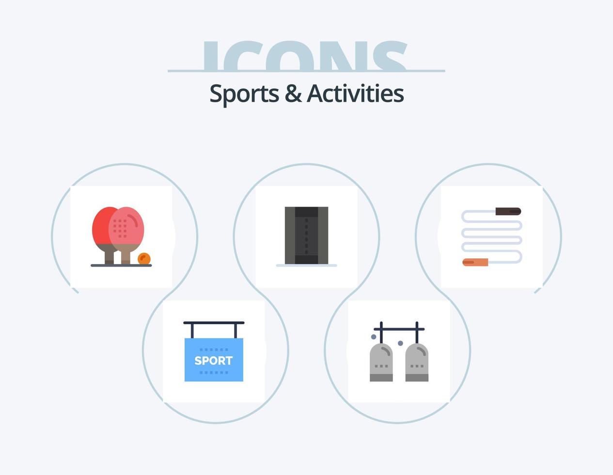 sport- en activiteiten vlak icoon pak 5 icoon ontwerp. toonhoogte. atletiek. zuurstof. activiteiten. spel vector