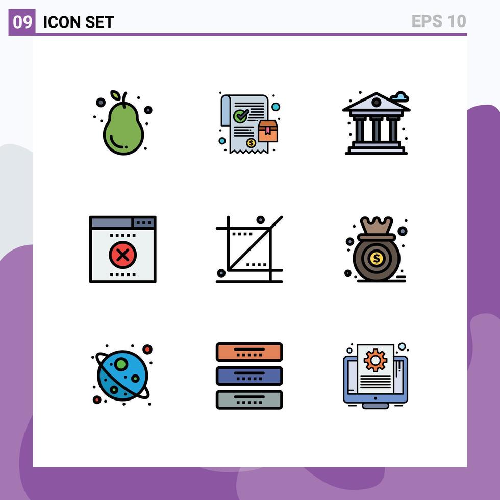 reeks van 9 modern ui pictogrammen symbolen tekens voor ontwerp mis online bestellen seo geld bewerkbare vector ontwerp elementen