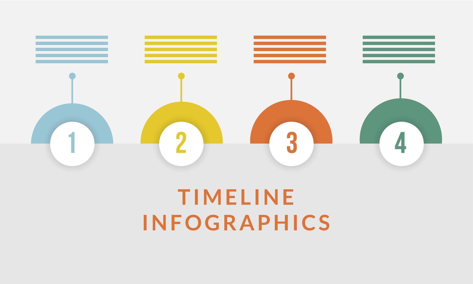 tijdlijn infographic met gekleurde cirkels sjabloon vector