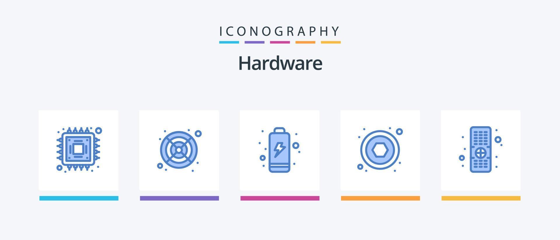 hardware blauw 5 icoon pak inclusief . elektrisch. TV. controle. creatief pictogrammen ontwerp vector