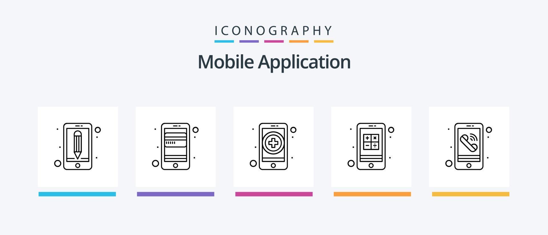 mobiel toepassing lijn 5 icoon pak inclusief GPS. werkzaamheid. Geldautomaat kaart. smartphone. app. creatief pictogrammen ontwerp vector