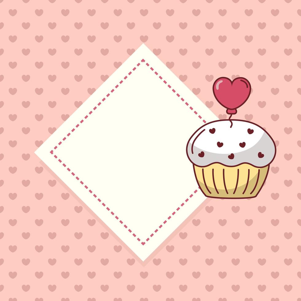 Valentijnsdag muffin ontwerp vector