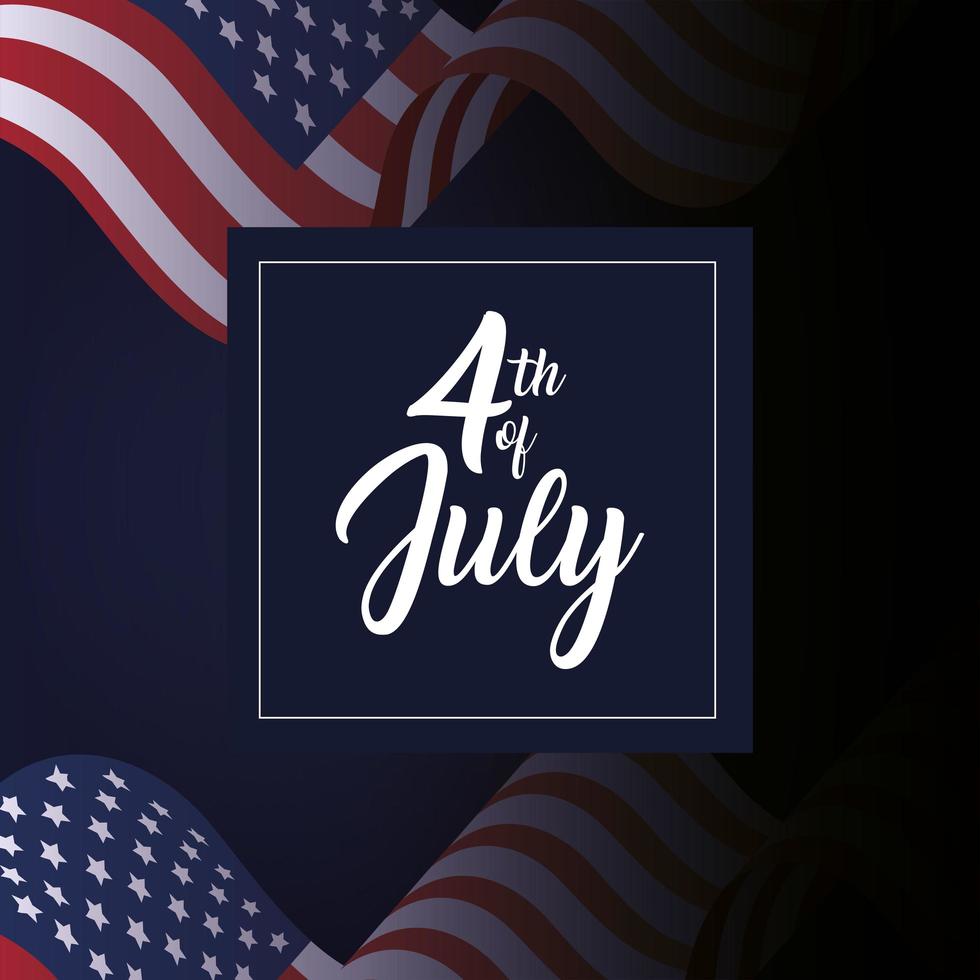 4 juli viering ontwerp met vlaggen vector