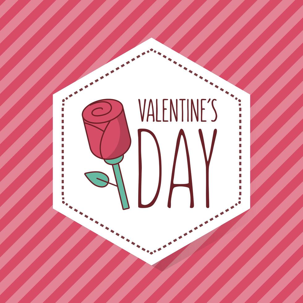 Valentijnsdag kaart ontwerp met roos vector