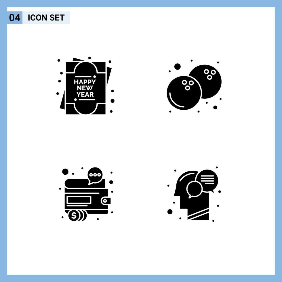 pictogram reeks van 4 gemakkelijk solide glyphs van kaart geld kokosnoot bedrijf communicatie bewerkbare vector ontwerp elementen