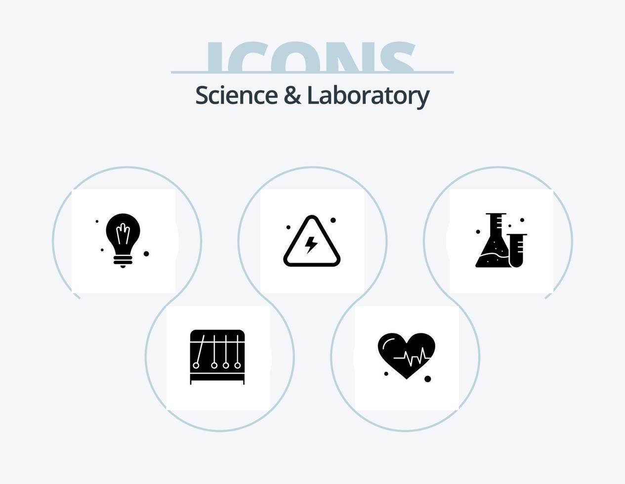 wetenschap glyph icoon pak 5 icoon ontwerp. wetenschap. buis. wetenschap. fles. zeer vector