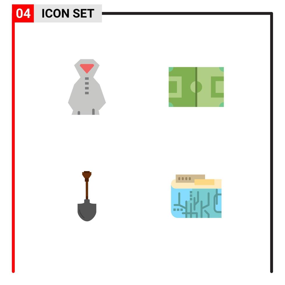 voorraad vector icoon pak van 4 lijn tekens en symbolen voor kleding Schep veld- toonhoogte reparatie bewerkbare vector ontwerp elementen