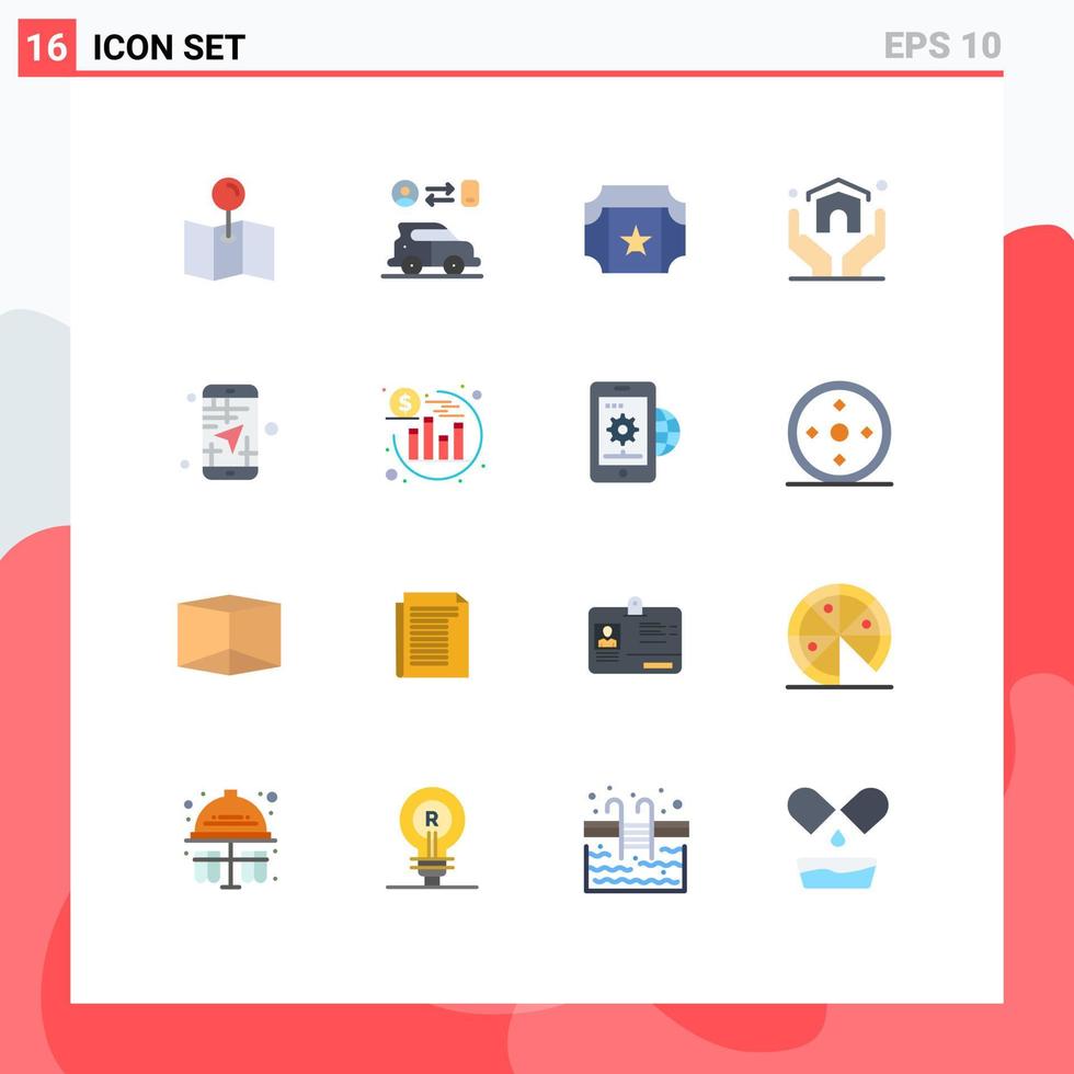 voorraad vector icoon pak van 16 lijn tekens en symbolen voor reizen kaart ticket app verzekering bewerkbare pak van creatief vector ontwerp elementen