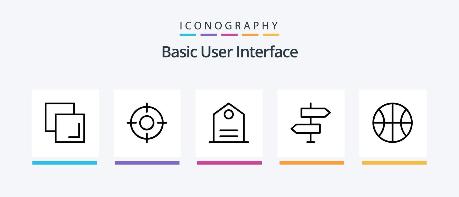 eenvoudig lijn 5 icoon pak inclusief label. instelling. ux. eenvoudig. mobiel. creatief pictogrammen ontwerp vector