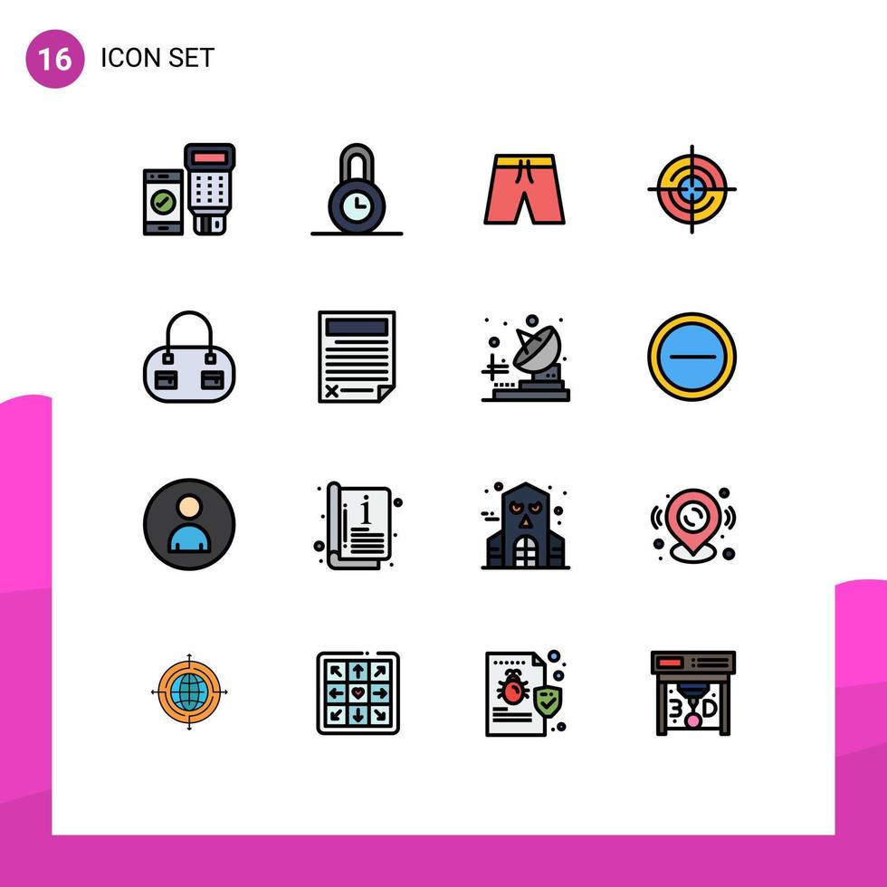 reeks van 16 modern ui pictogrammen symbolen tekens voor contract zak kleding navigatie GPS bewerkbare creatief vector ontwerp elementen
