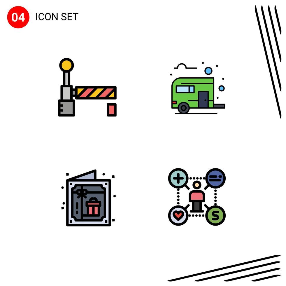 4 creatief pictogrammen modern tekens en symbolen van vlag viering bus camping partij bewerkbare vector ontwerp elementen