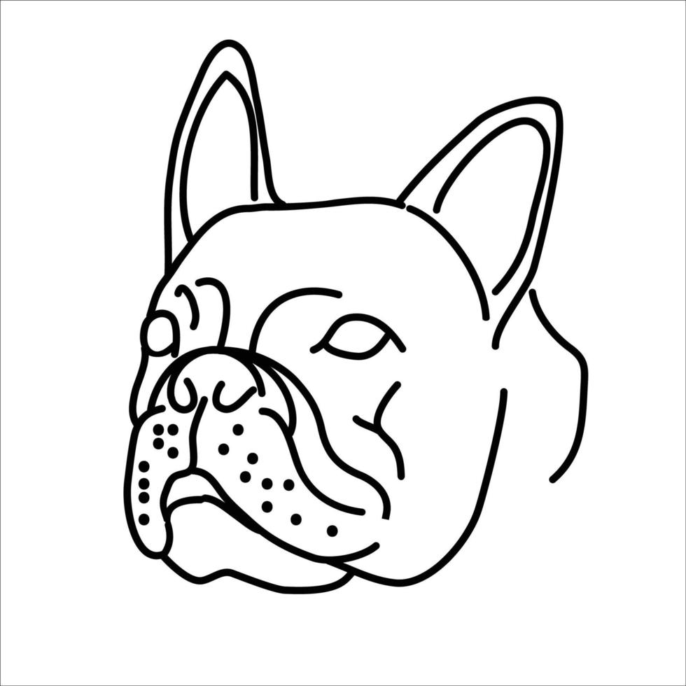 dierlijk bulldog pictogram ontwerp. vector, illustraties, illustratie, lijn pictogram ontwerpstijl. vector