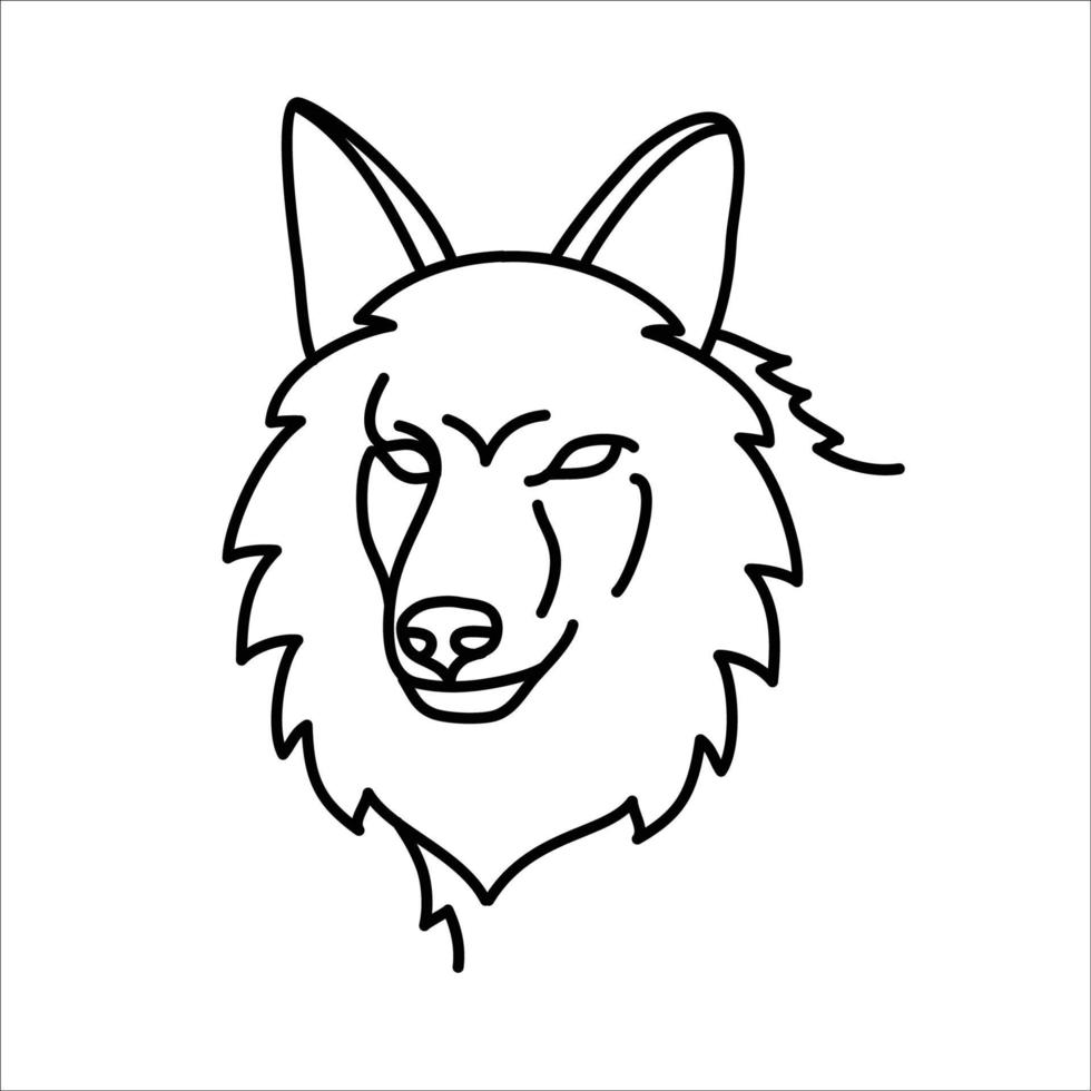 dierlijk coyote pictogram ontwerp. vector, illustraties, illustratie, lijn pictogram ontwerpstijl. vector