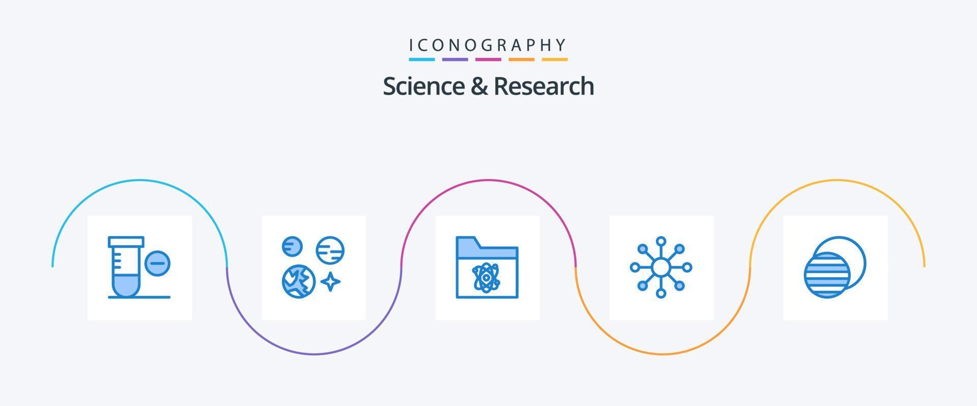 wetenschap blauw 5 icoon pak inclusief zon. wetenschap. map. verduistering. neuron vector