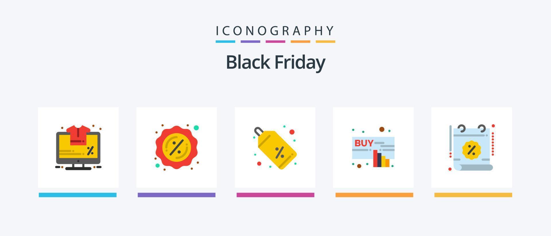zwart vrijdag vlak 5 icoon pak inclusief procent. kalender. winkelen. online. Klik. creatief pictogrammen ontwerp vector