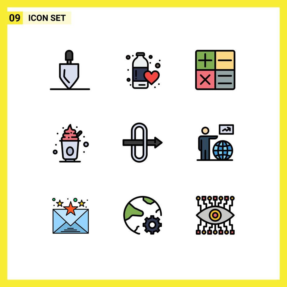 9 gebruiker koppel gevulde lijn vlak kleur pak van modern tekens en symbolen van Mens poort liefde snoepgoed partij bewerkbare vector ontwerp elementen