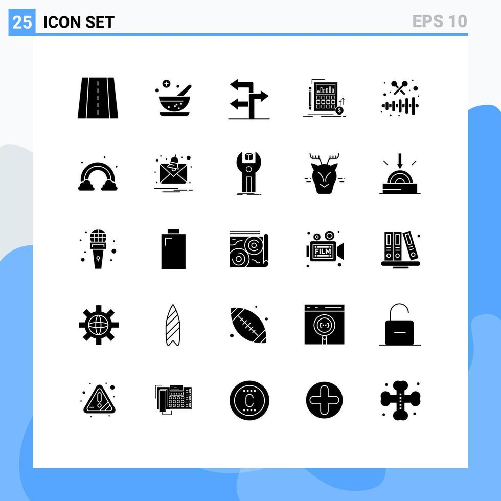 25 creatief pictogrammen modern tekens en symbolen van partij muziek- navigatie instrument investering bewerkbare vector ontwerp elementen
