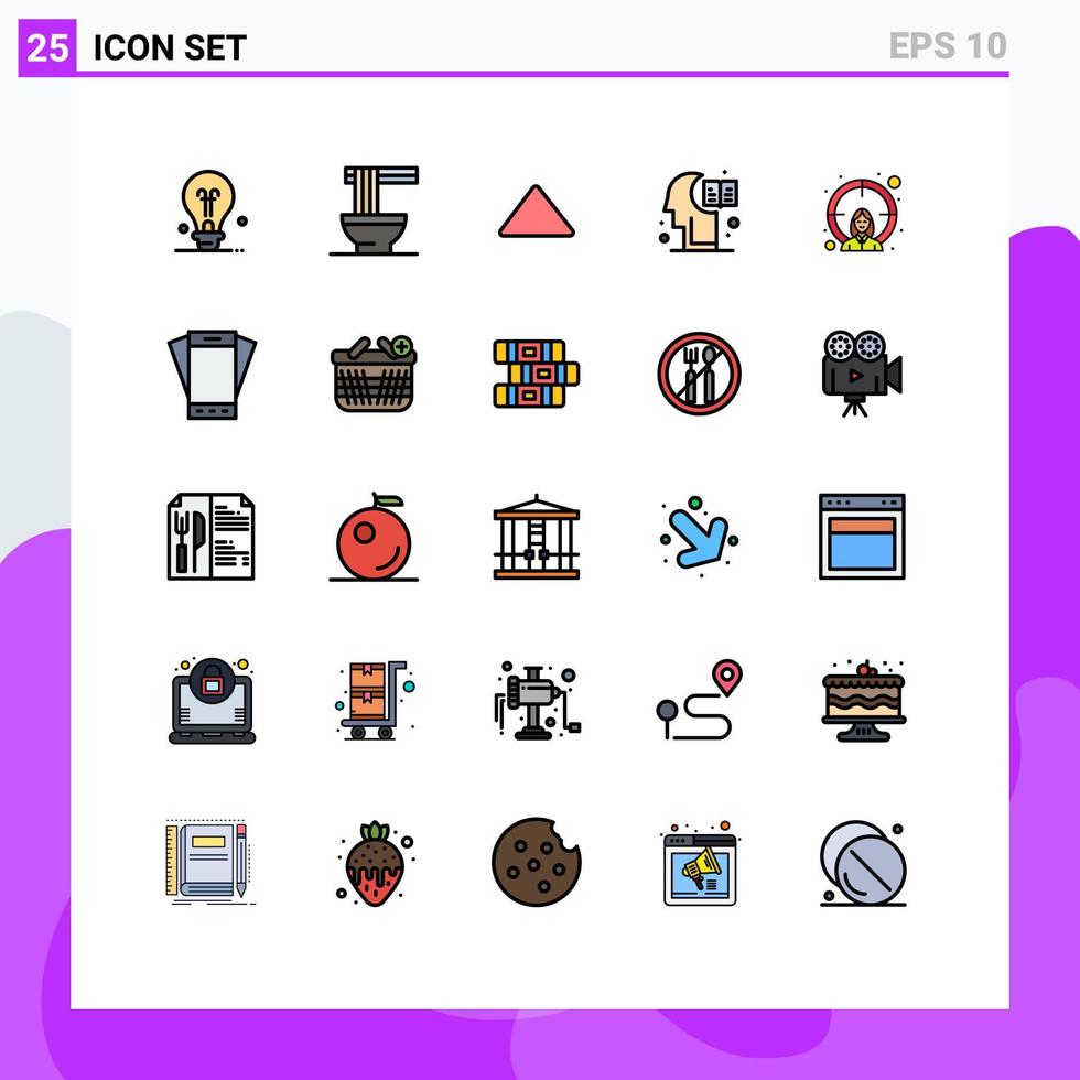 reeks van 25 modern ui pictogrammen symbolen tekens voor doelwit werknemer omhoog kennis onderwijs bewerkbare vector ontwerp elementen