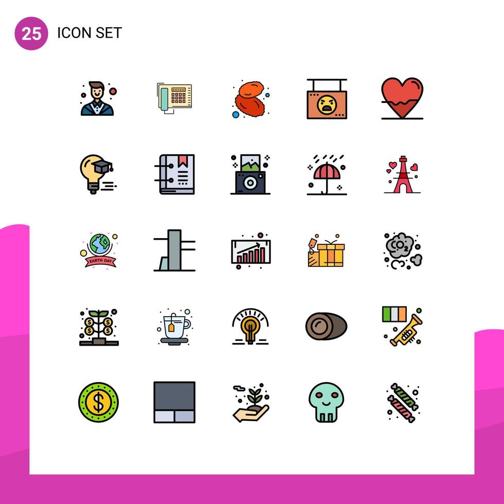 voorraad vector icoon pak van 25 lijn tekens en symbolen voor ritme pompoen voedsel hangende bord bewerkbare vector ontwerp elementen