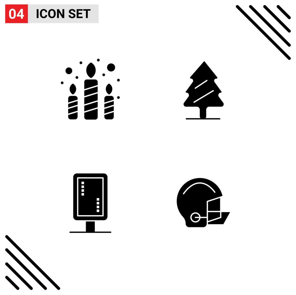 4 gebruiker koppel solide glyph pak van modern tekens en symbolen van kaars branding partij voorjaar banier bord bewerkbare vector ontwerp elementen