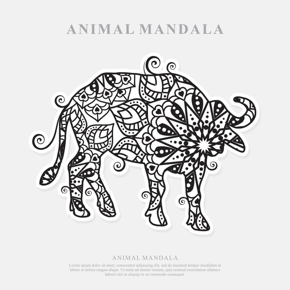 buffel mandala. vintage decoratieve elementen. oosters patroon, vectorillustratie. vector