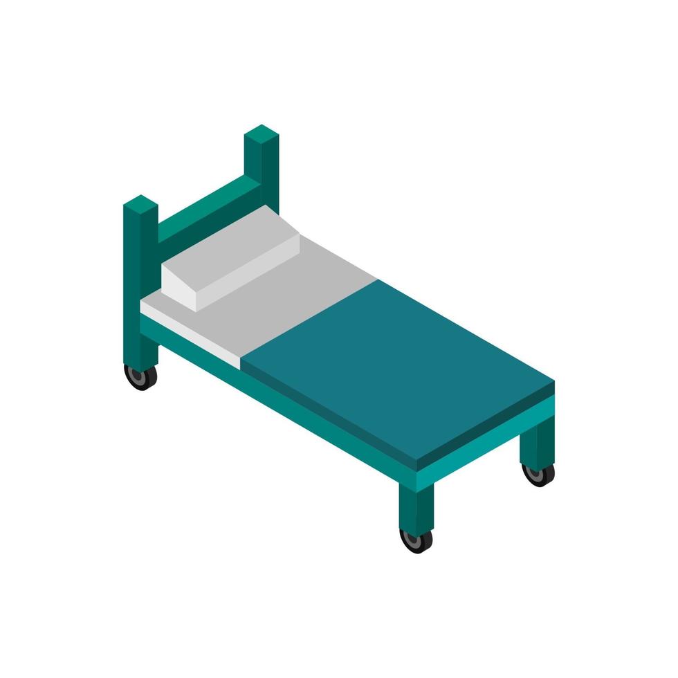 isometrisch ziekenhuisbed op witte achtergrond vector