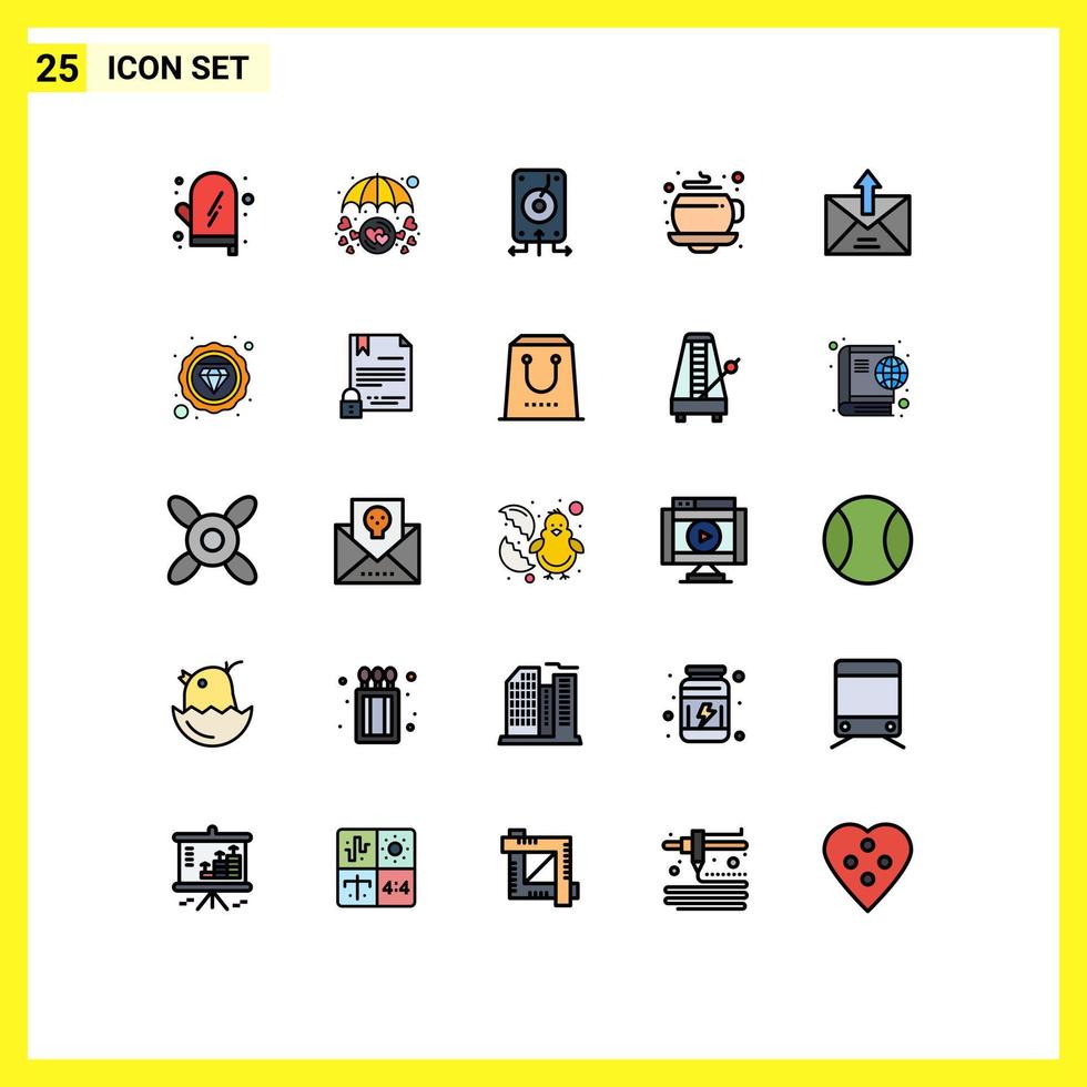 25 creatief pictogrammen modern tekens en symbolen van e kop paraplu koffie server bewerkbare vector ontwerp elementen