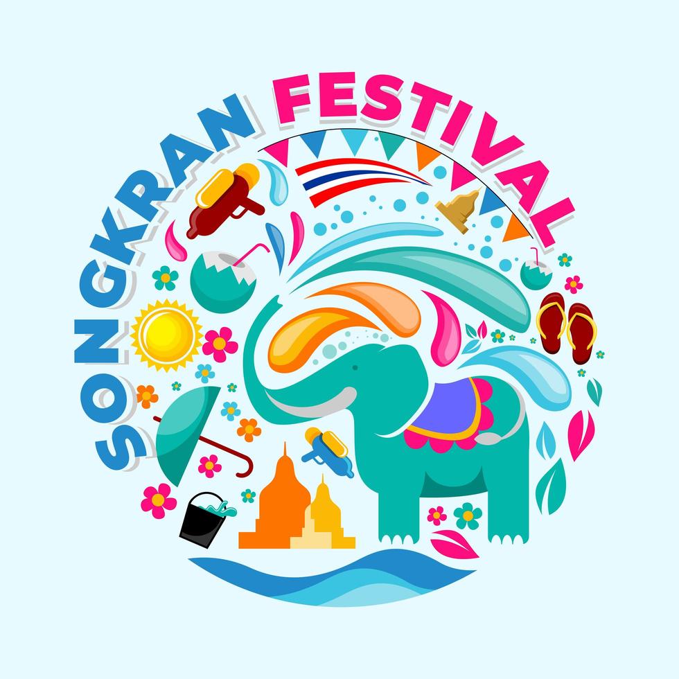 songkran festival van waterspetters vector