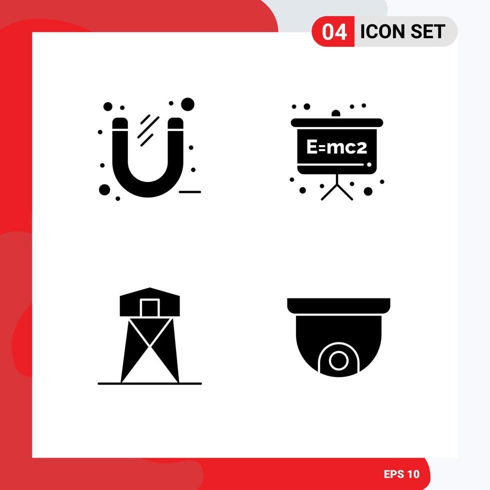 solide glyph pak van 4 universeel symbolen van bedrijf verdediging macht emc jacht bewerkbare vector ontwerp elementen