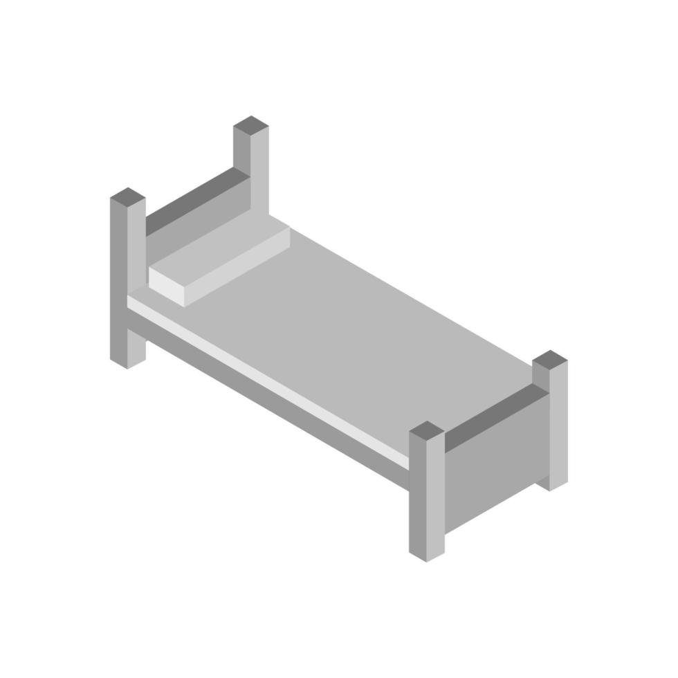 isometrisch ziekenhuisbed op witte achtergrond vector