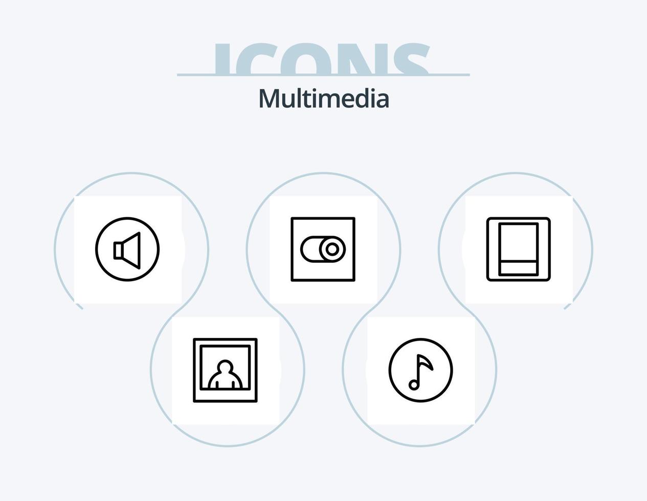 multimedia lijn icoon pak 5 icoon ontwerp. . volume. . foto vector