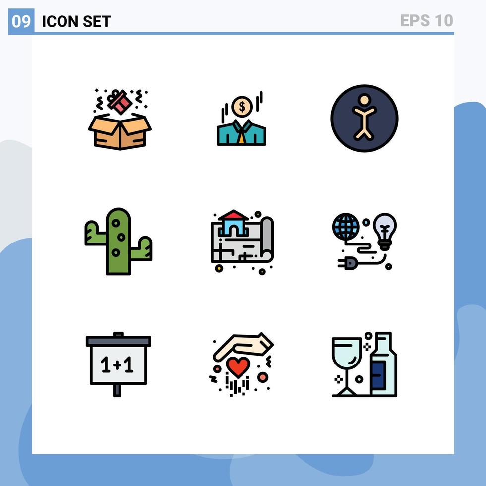 reeks van 9 modern ui pictogrammen symbolen tekens voor echt plaats menselijk landgoed natuur bewerkbare vector ontwerp elementen
