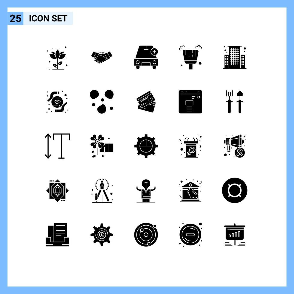 25 creatief pictogrammen modern tekens en symbolen van stoffer voertuigen handen plus auto bewerkbare vector ontwerp elementen