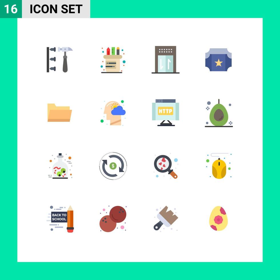 voorraad vector icoon pak van 16 lijn tekens en symbolen voor wolk gegevens hotel Open ticket bewerkbare pak van creatief vector ontwerp elementen